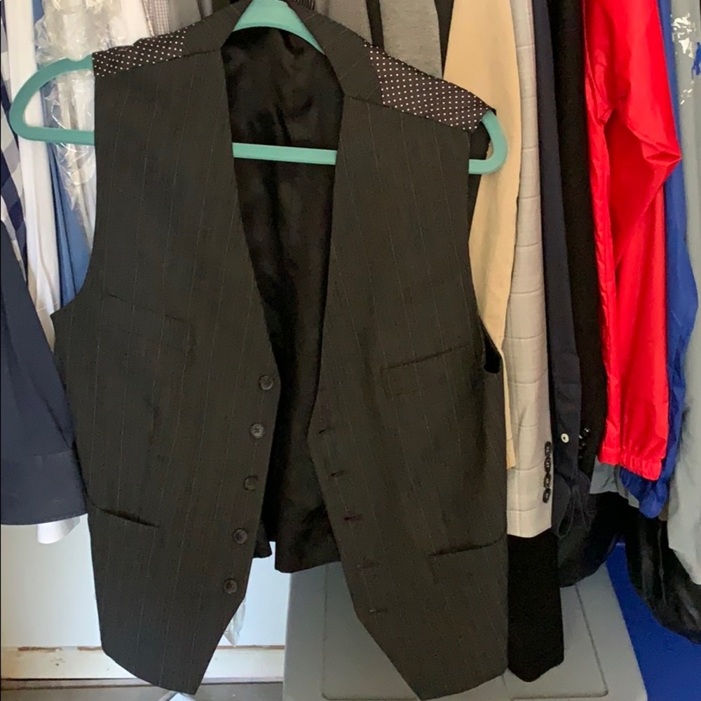 Charcoal pinstripe express small waistcoat vest